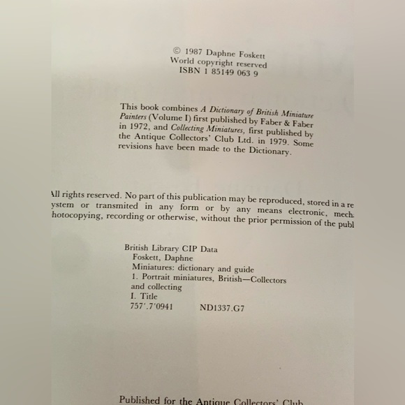 MINIATURES Dictionary and Guide Daphne Foskett 1987 - Picture 4 of 11